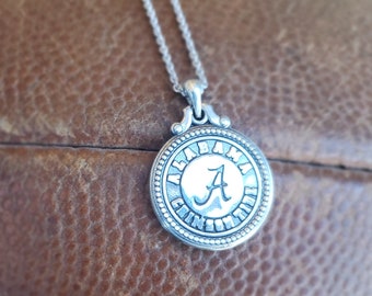 Alabama Antiqued Sterling Silver Pendant Necklace