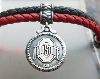 The Ohio State Leather Bracelet