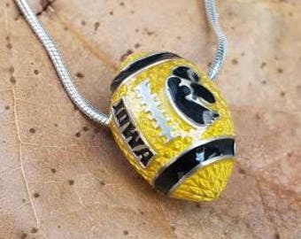 University of Iowa Football Pendant with Tiger Hawk