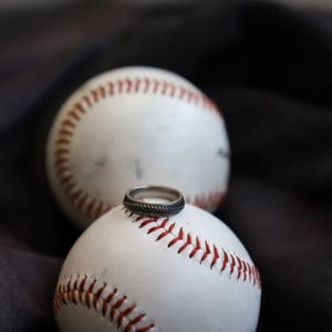 Women's 5mm Sterling Silver Softball Ring image 4