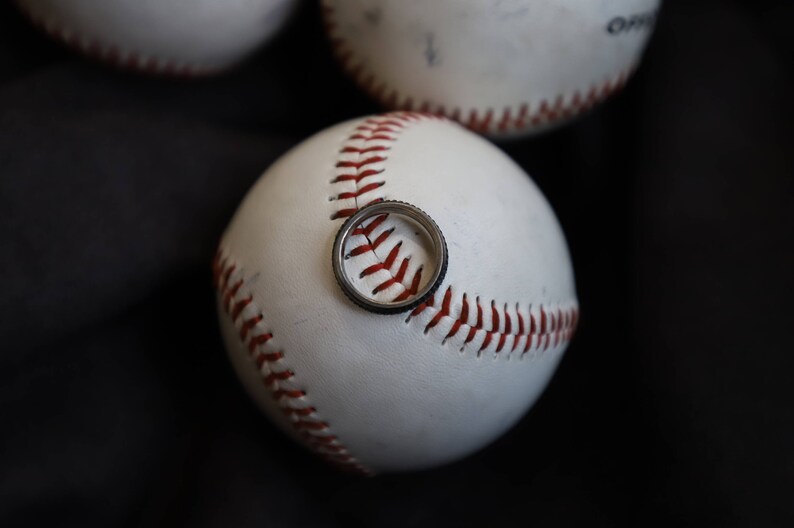 Women's 5mm Sterling Silver Softball Ring image 9