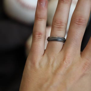 Women's 5mm Sterling Silver Softball Ring image 7