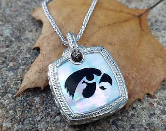 Iowa Hawkeyes Mother of Pearl Necklace