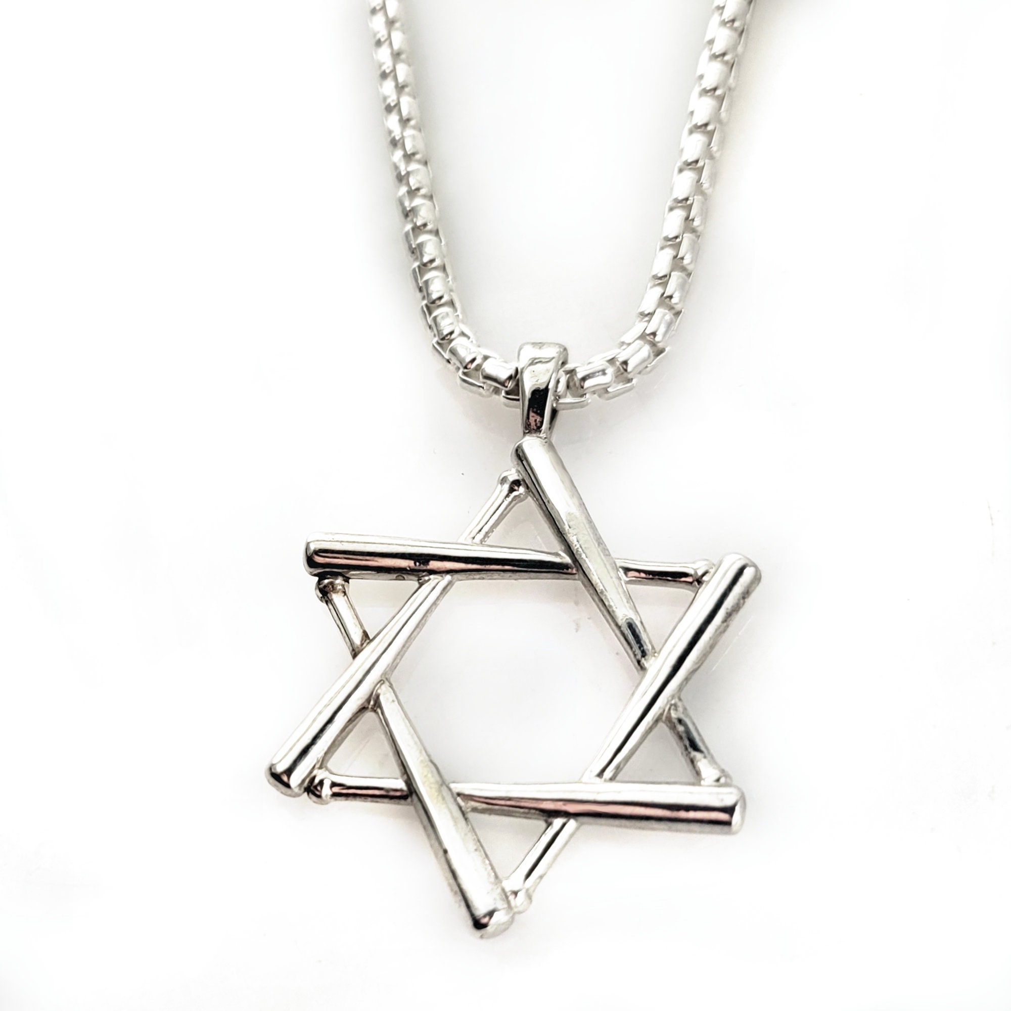 Star of david baseball necklace discount