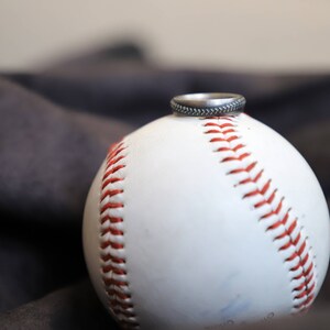 Women's 5mm Sterling Silver Softball Ring image 2