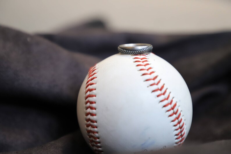 Women's 5mm Sterling Silver Softball Ring image 2