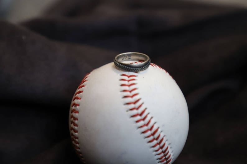 Women's 5mm Sterling Silver Softball Ring image 3