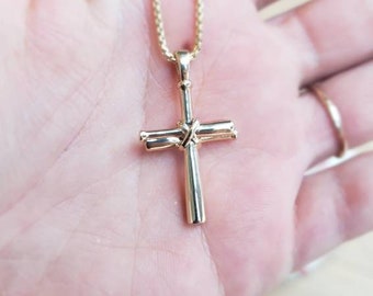 Men's 14k Gold Baseball Bat Cross 