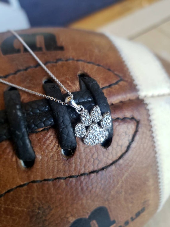 Clemson Tigers Paw Pendant 14k White Gold And Diamonds