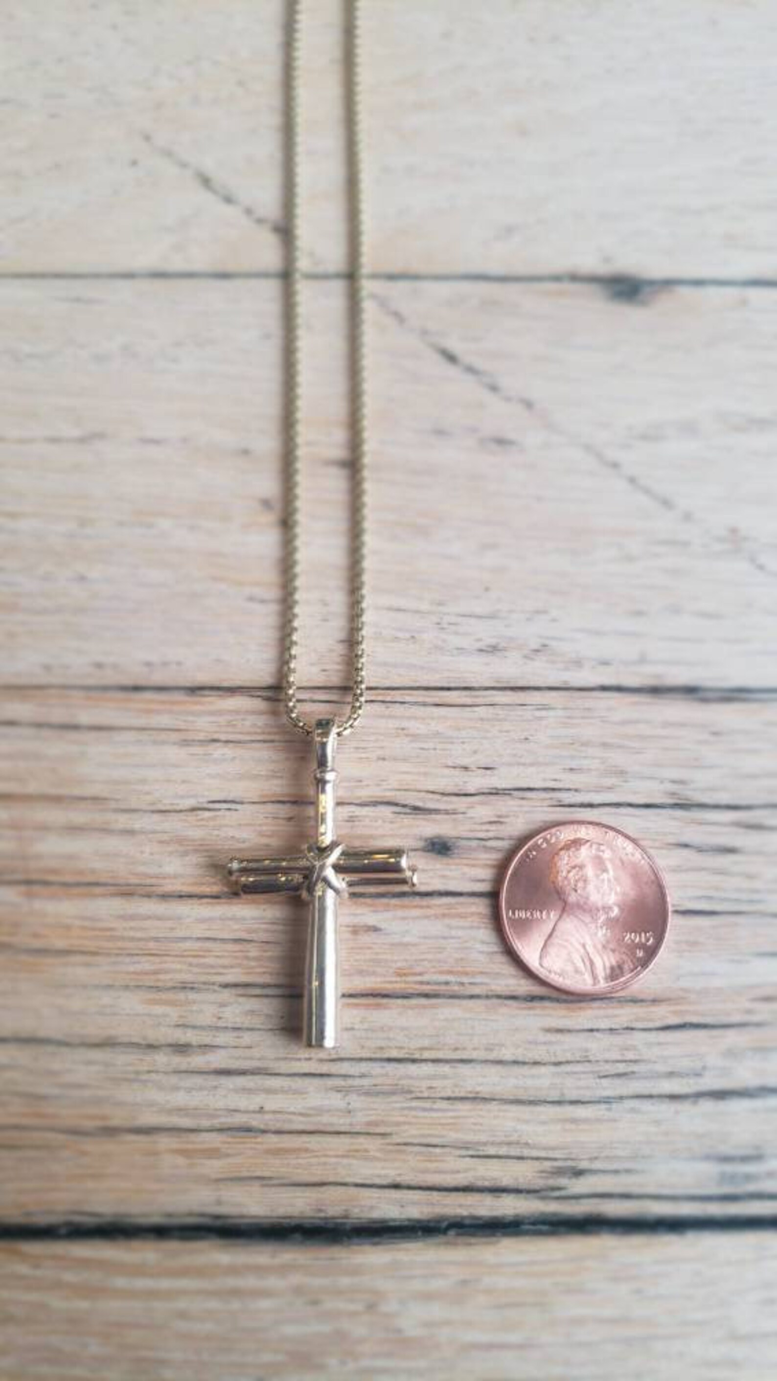 Men's 14k Gold Baseball Bat Cross Necklace Etsy