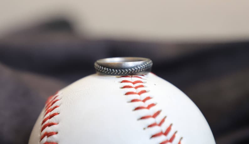 Women's 5mm Sterling Silver Softball Ring image 1