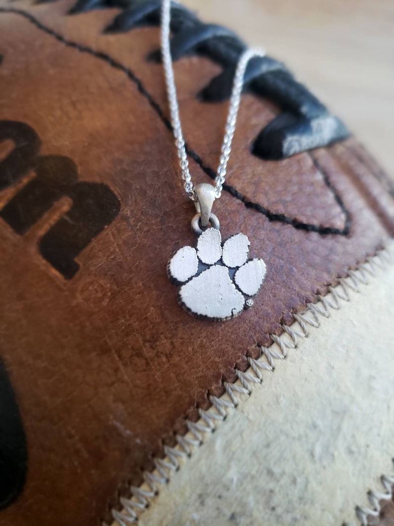Clemson Tigers Paw Pendant Sterling Silver Officially Licensed