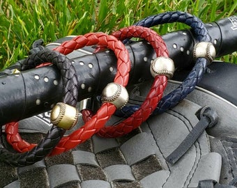 Men's & Women's Baseball/Softball Italian Leather Bracelet