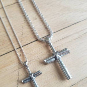 Men's Baseball Bat Cross Sterling Silver Necklace image 5