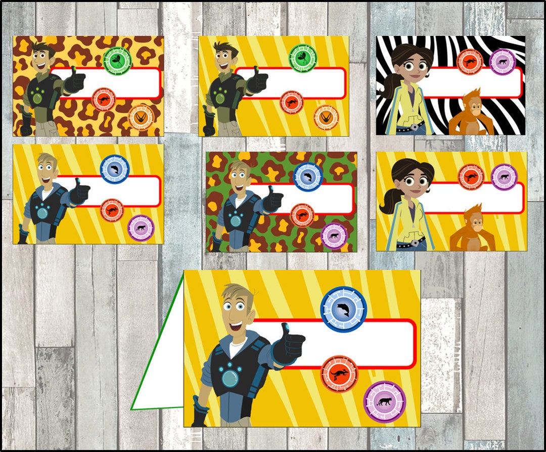 Wild Kratts Food Tent Cards Instant Download, Printable Wild Kratts