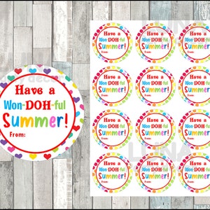 Ende des Jahres Geschenkanhänger für Play Doh, Ende des Schuljahres Tags, Geschenke für Klassenkameraden, bearbeitbar Sofortiger Download