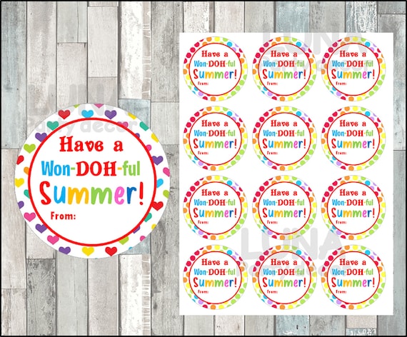 End of the Year Gift Tags for Play Doh End of School Year Tags