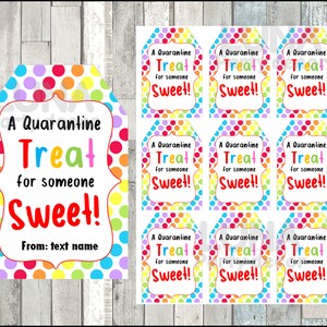 Sweet Treats Printable Tags Quarantine Gifts Social Distancing Treats Cards Neighbors Friends Family Cookies Candy INSTANT DOWNLOAD
