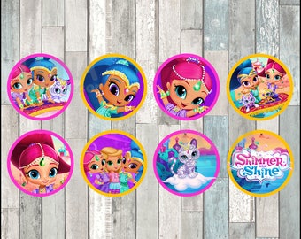 Shimmer and Shine Toppers instant download, Printable Shimmer and Shine party cupcakes Toppers, Shimmer and Shine cupcakes toppers