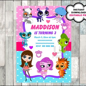 Littlest Pet Shop Invitation Printable Littlest Pet Shop | Etsy