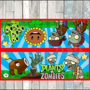 Plants vs Zombies Toppers instant download, Printable Plants vs Zombies Bags toppers, Plants vs Zombies Treat bags toppers