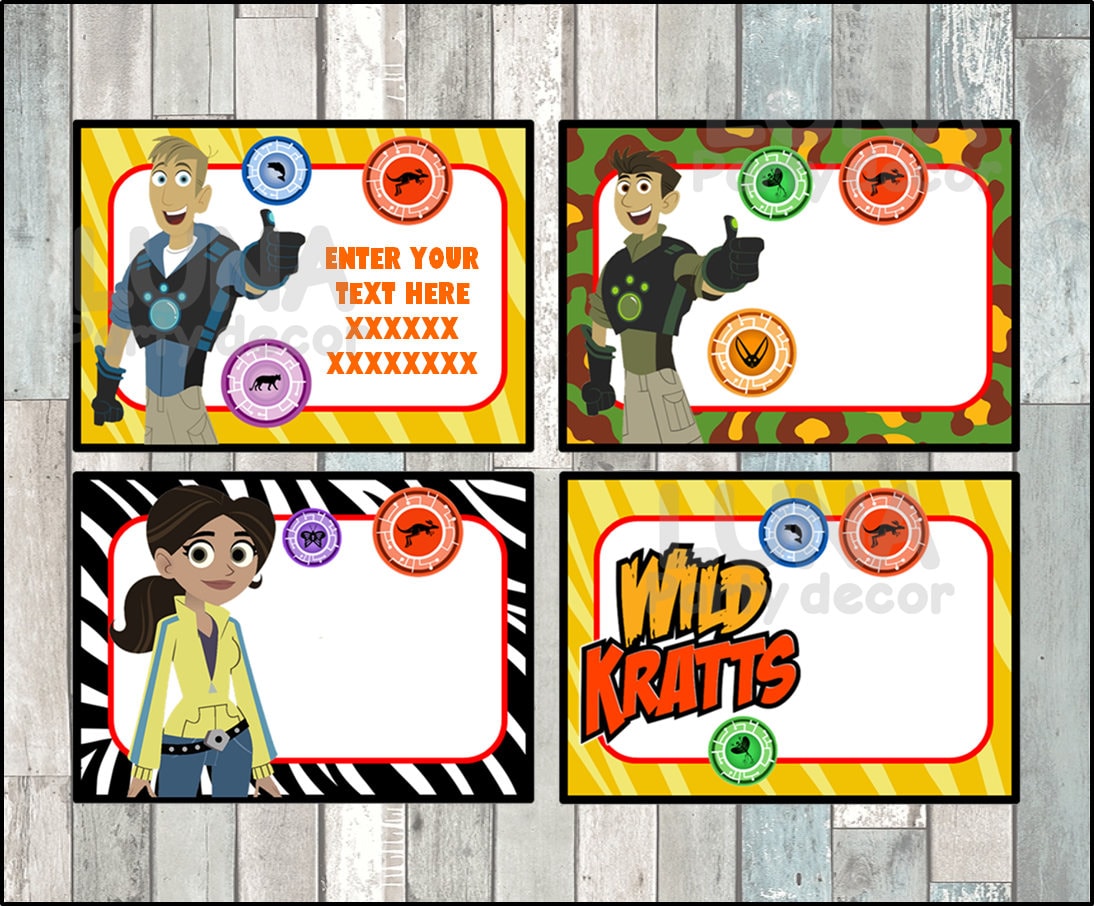 Wild Kratts School Label Name Label Name Sticker Etsy Wild Kratts School Label Name Label Name Sticker Etsy