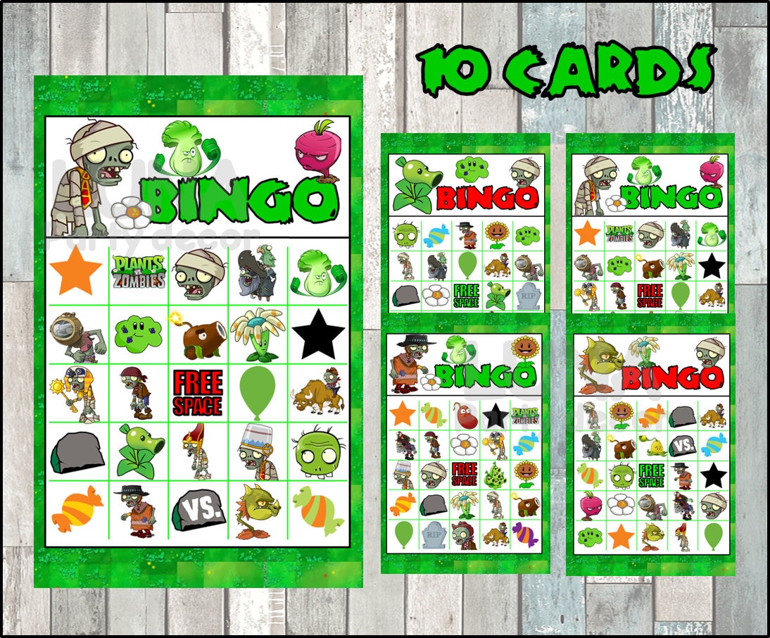 Plants vs. Zombies bingo  Plants vs zombies, Plants vs zombies birthday  party, Plant zombie