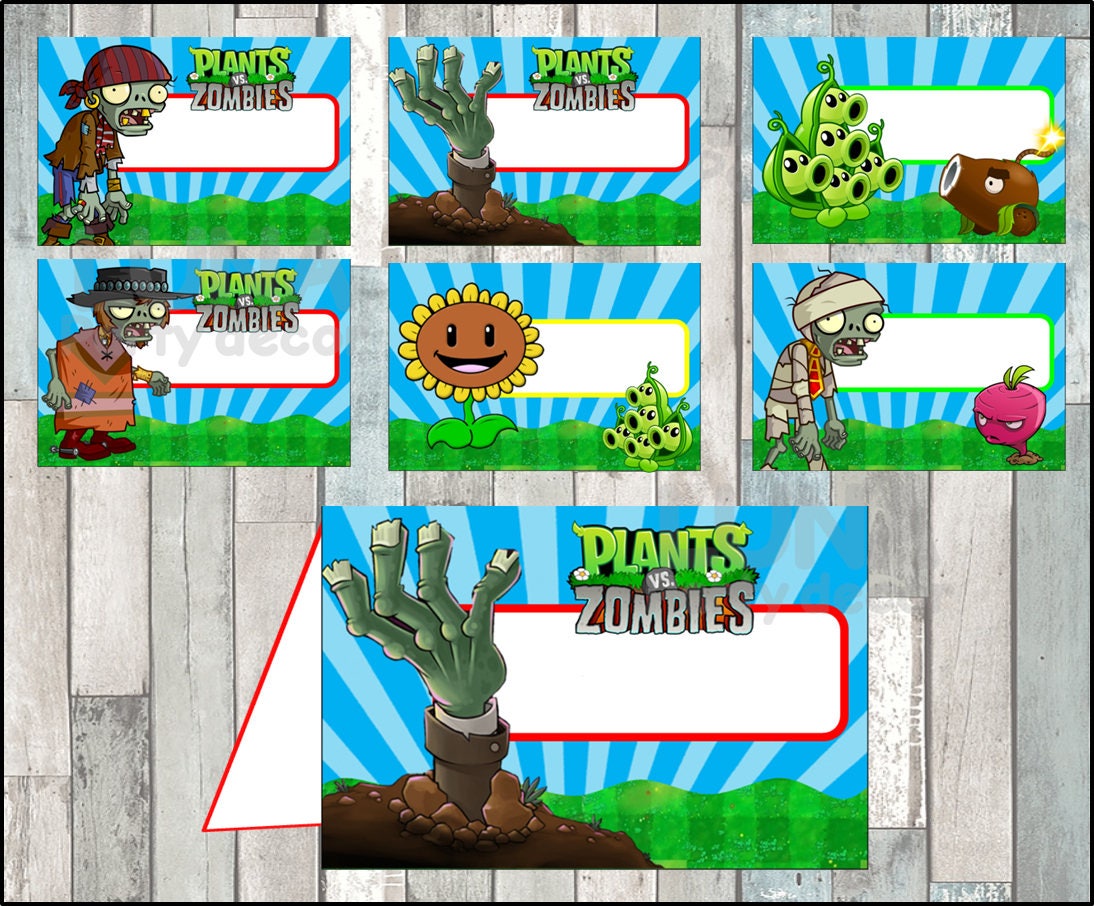 Plants vs Zombies: Free Printable Cards or Invitations.