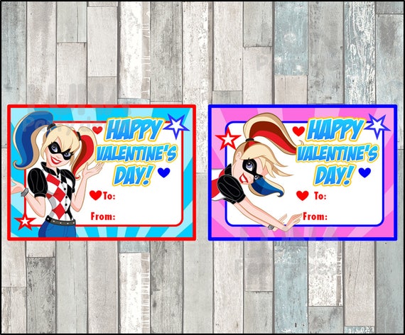 Harley Quinn Valentine's Day Cards instant download | Etsy
