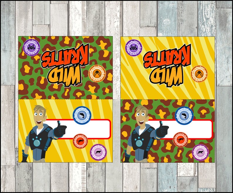 Wild Kratts Food Tent Cards Instant Download Printable Wild Etsy