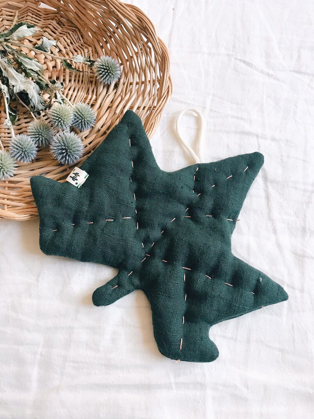 Manic 100% Linen & Wool Leaf Plane Tree Dark Green - Etsy