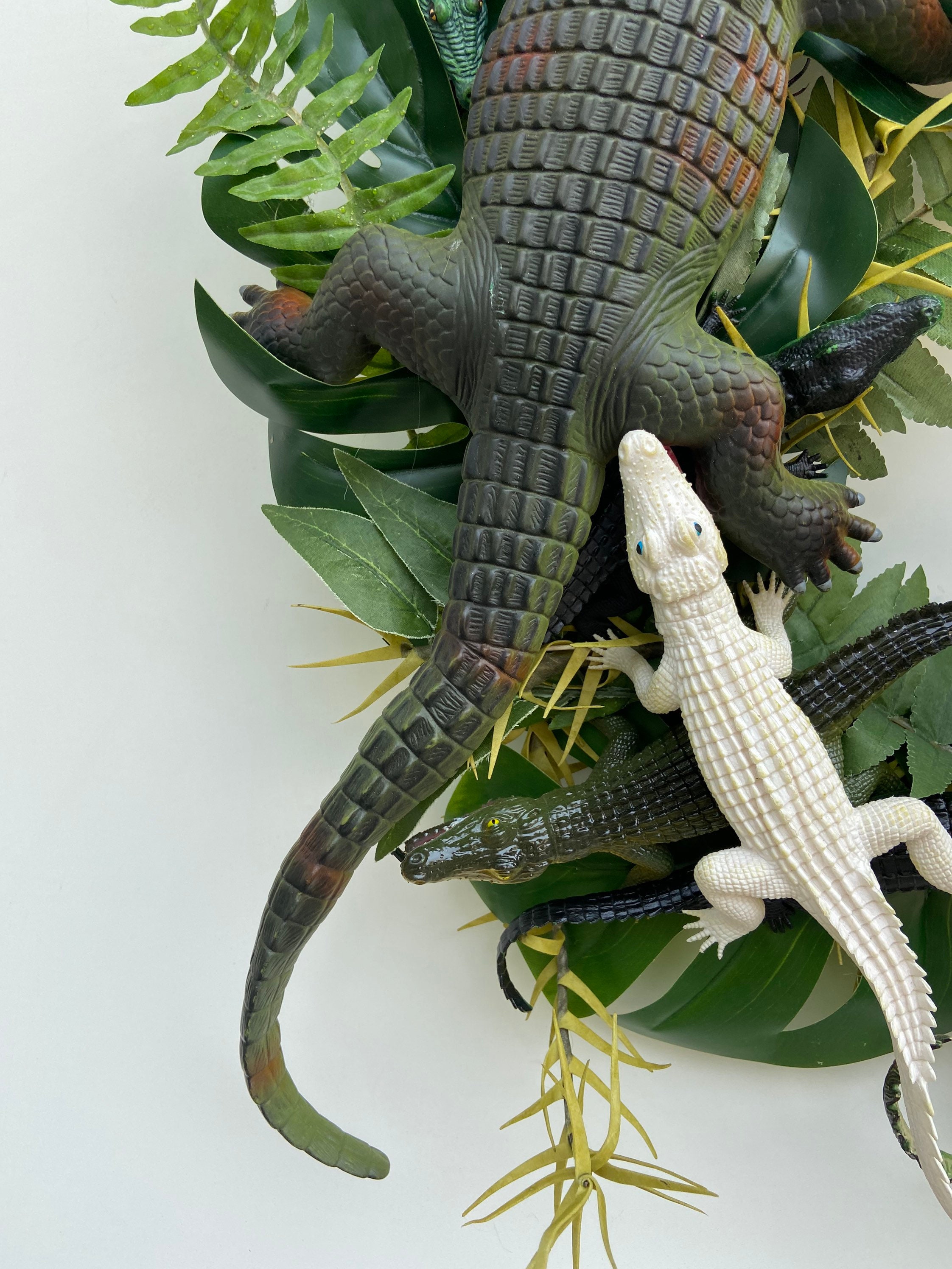 Gator Gathering Upcycled Toy Alligators Adorn a Swamp Inspired Etsy UK