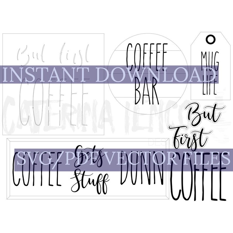 Download Coffee Bar Signs Tiered Tray Kit Glowforge SVG/PDF Cut ...