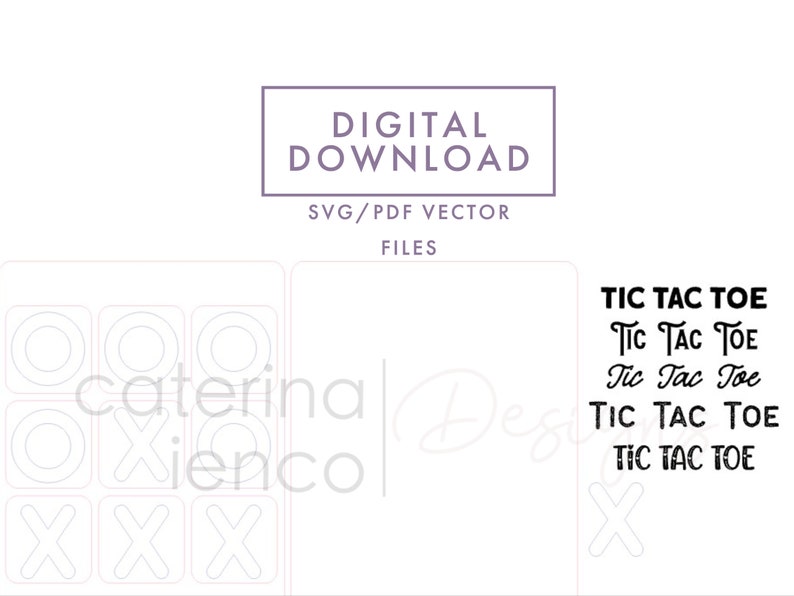 Tic Tac Toe Glowforge SVG PDF Cut Files Game Laser File Download ...