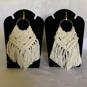 Long Fringe Macrame White