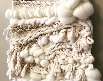 Handgjord ullvävd väggbonad, modern fiberkonstdekor