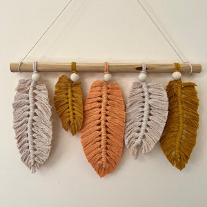 Feather Macrame Wall Hanging in Neutrals