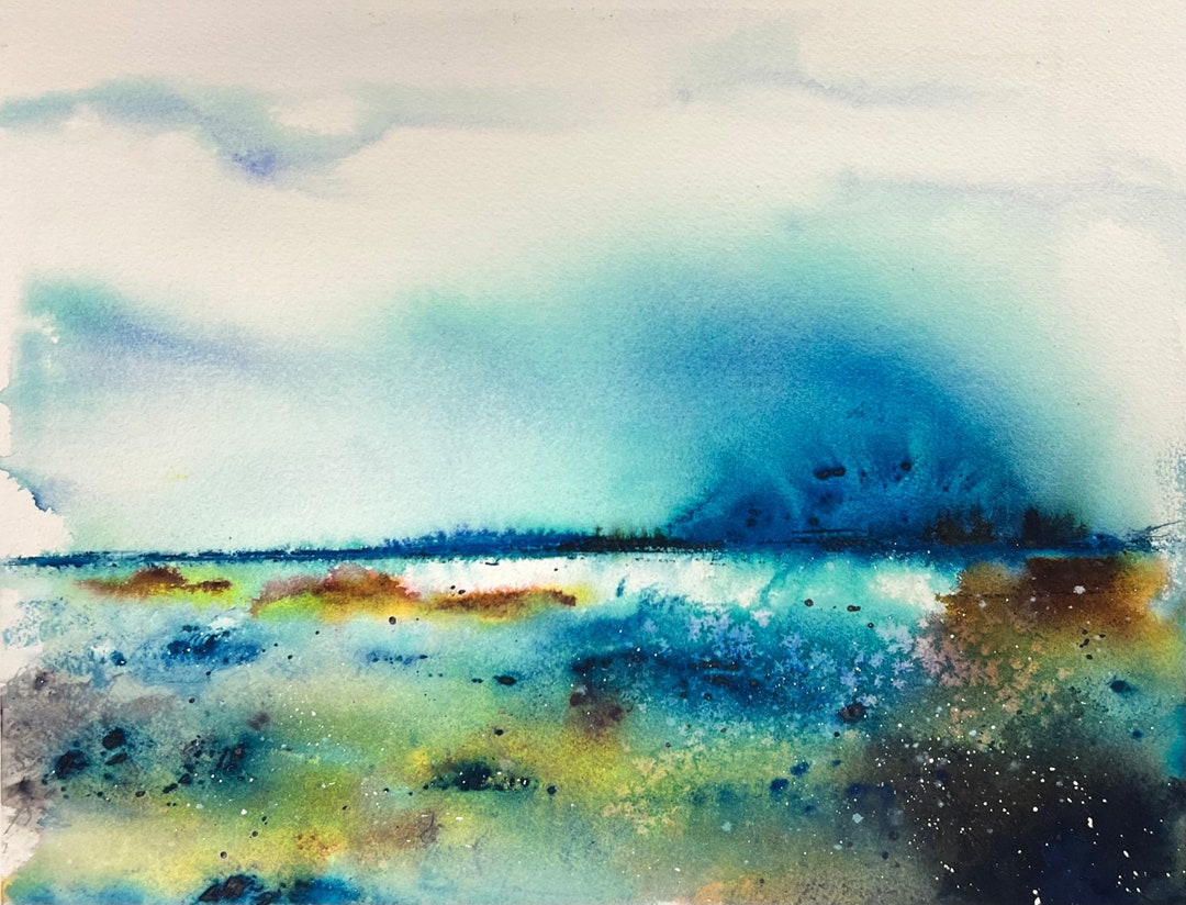 Imagine Abstract Choose to Imagine - Abstract Landscape Original Watercolor - Etsy