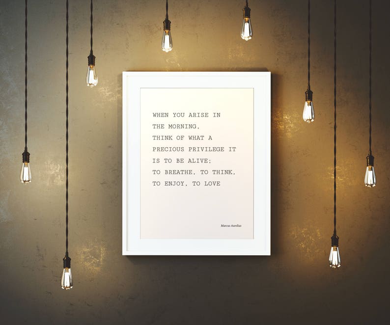 When You Arise Quote by Marcus Aurelius Wise Quotes Life | Etsy