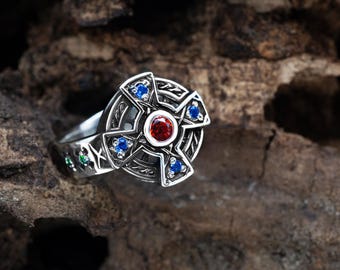 Celtic Cross Ring, 925 Sterling Silver, Hand Cast Silver Ring