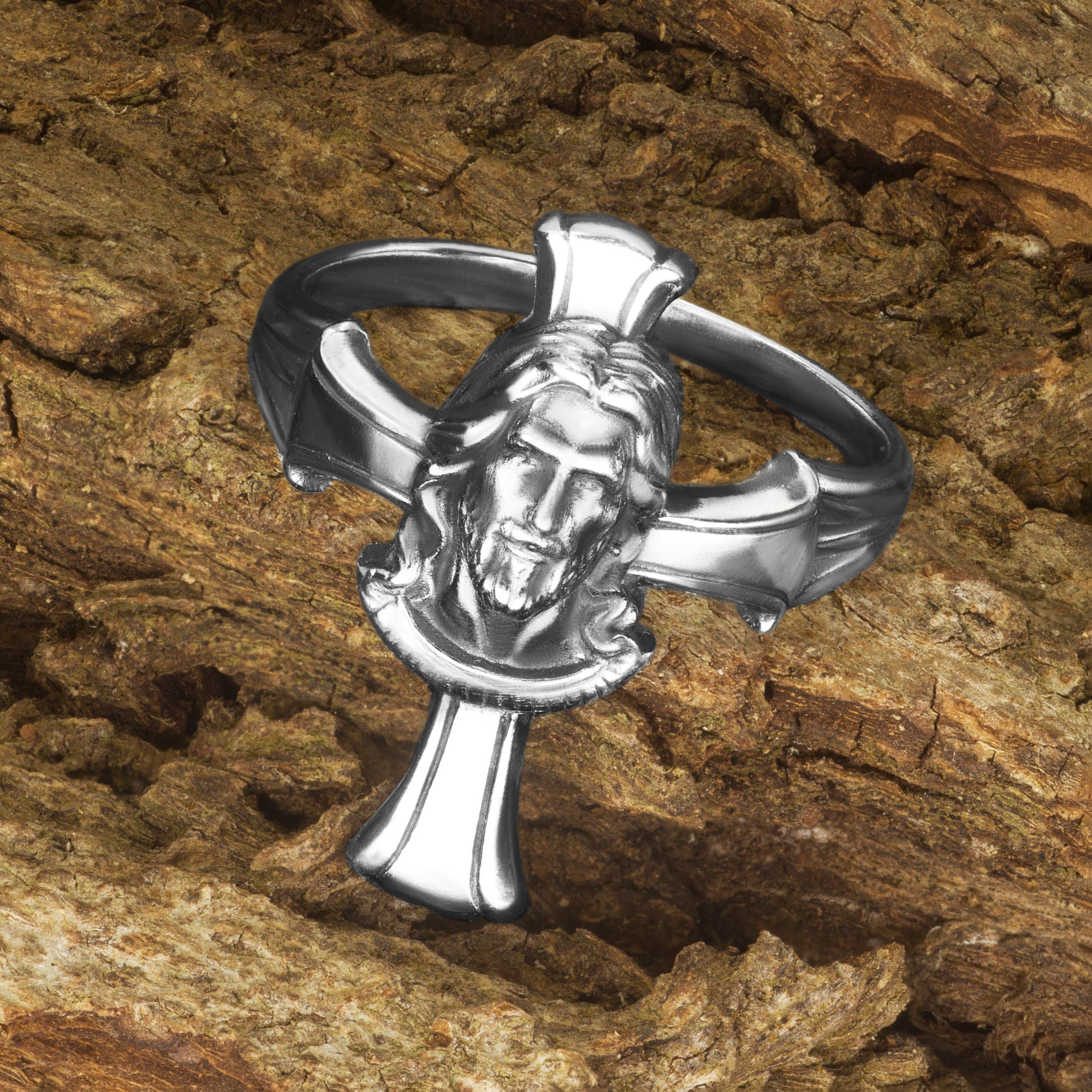 Sterling Silver Jesus Christ Ring, Catholic Jewelry - Etsy