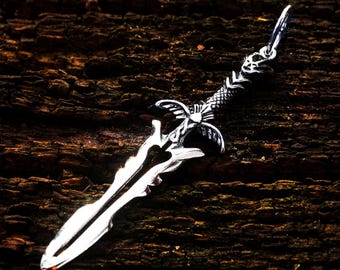 Sword pendant, Handmade Sterling Silver Sword Charm Locket Sword Warrior Gift