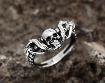 Gangster/outlaw/skull/925 Sterling Silver Ring/cross/bandana/skull