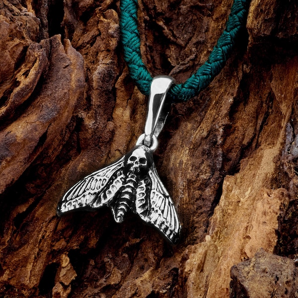 Death Moth Halskette, Motte Anhänger 925 Sterling Silber