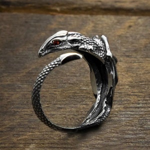 Silber verstellbarer Drachenring, keltischer Ring, Drachenschmuck, asiatischer Drachenring, Natur inspirierter Ring für sie, Drachenband für ihn, Daumenring