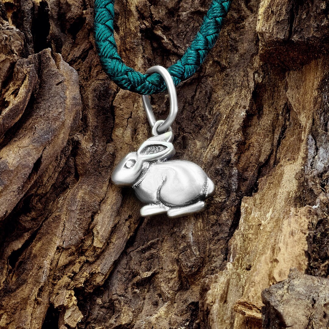 925 Sterling Silver Rabbit Pendant, Year of the Rabbit Gift, Baby Bunny ...