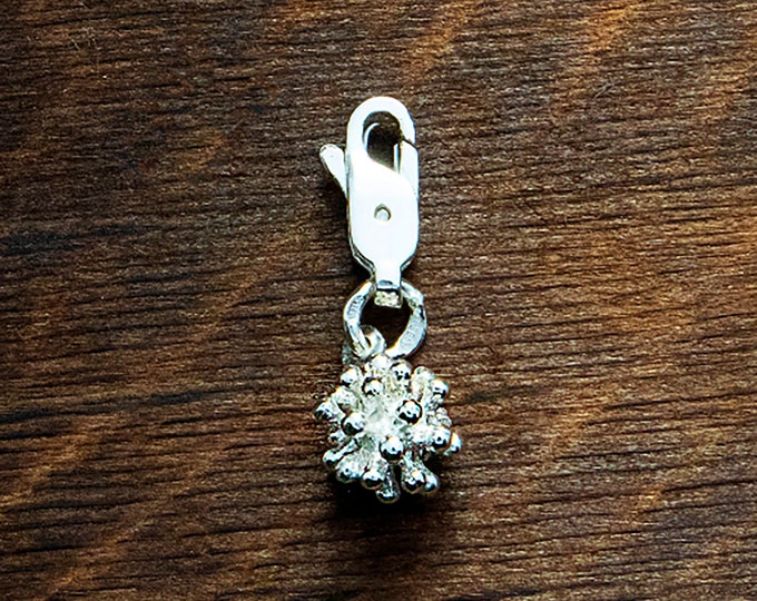 Sterling Silver Virus Charm, Science Jewelry, Medical Gift