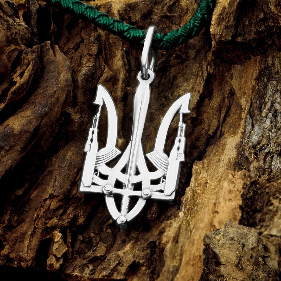 Trident Pendant Ukrainian Jewelry Made Of 925 Sterling Silver Coat Of trident-pendant-ukrainian-jewelry-made-of-925-sterling-silver-coat-of