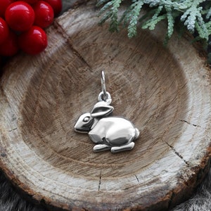 Rabbit pendant 925 sterling silver, bunny pendant necklace, year of the rabbit jewelry gift, easter gift jewelry, bunny charms
