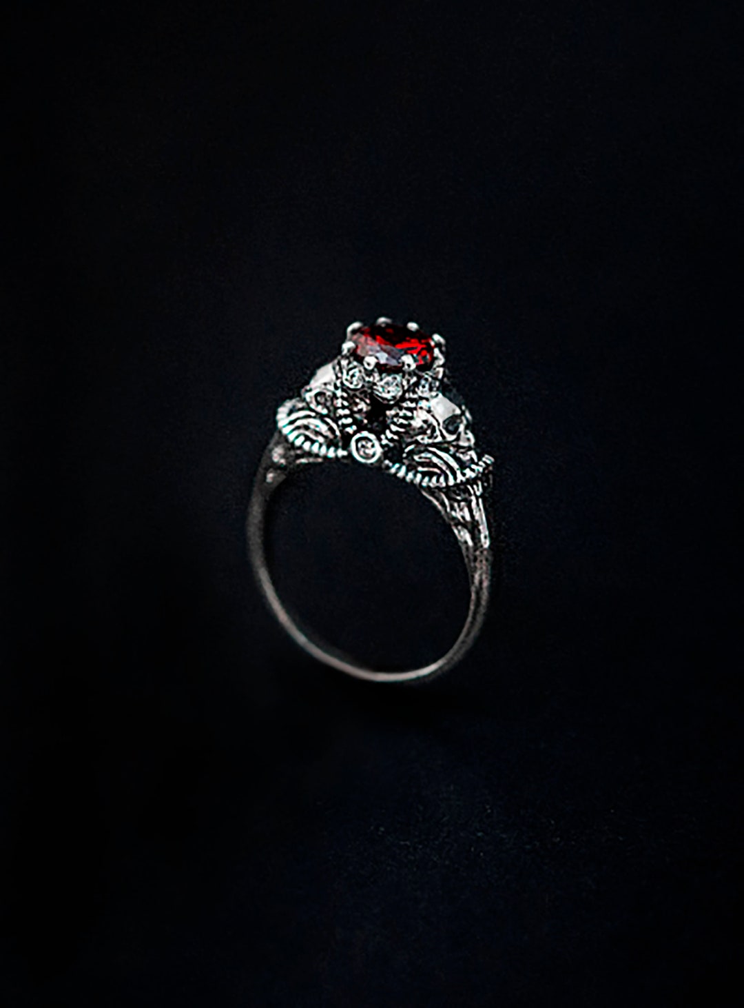 Biker Ring Skull Ring Women Viking Wedding Ring 925 Silver Etsy